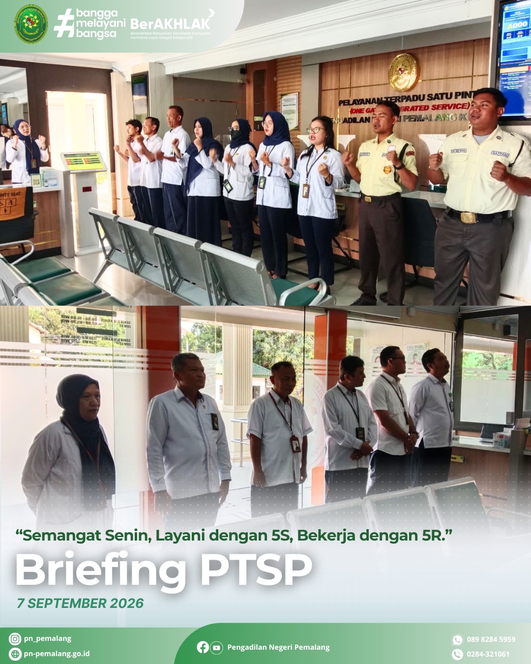Briefing PTSP Bersih Pengadilan Negeri Pemalang